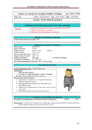 Conception et Fabrication FAO d’un moule à parois minces
99
 