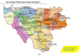5/94
Les masses d’eau cours d’eau du bassin :
33 masses d’eau cours
d’eau dont 1 masse
d’eau de transition
 