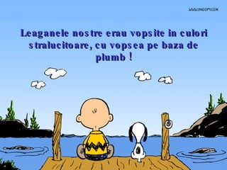 Leaganele nostre erau vopsite in culori stralucitoare, cu vopsea pe baza de plumb ! 