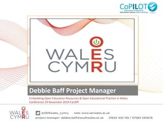 24 November 2014 
Debbie Baff Project Manager 
Embedding Open Education Resources & Open Educational Practice in Wales 
Conference 24 November 2014 Cardiff 
 