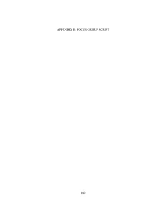 189
APPENDIX H: FOCUS GROUP SCRIPT
 