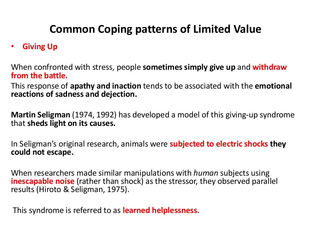 Coping process (the psychology of Adjustment)