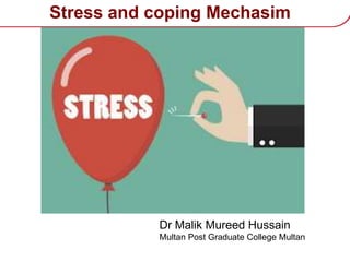 Stress and coping Mechasim
Dr Malik Mureed Hussain
Multan Post Graduate College Multan
 