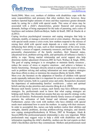 Coping strategies of mothers having children with special needs | PDF