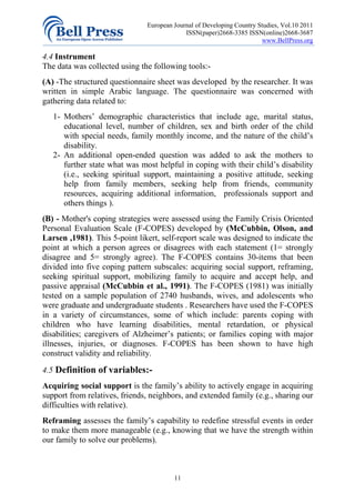 Coping strategies of mothers having children with special needs | PDF
