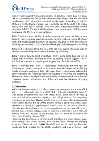 Coping strategies of mothers having children with special needs | PDF