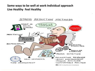 Some ways to be well at work Individual approach
Live Healthy Feel Healthy
 