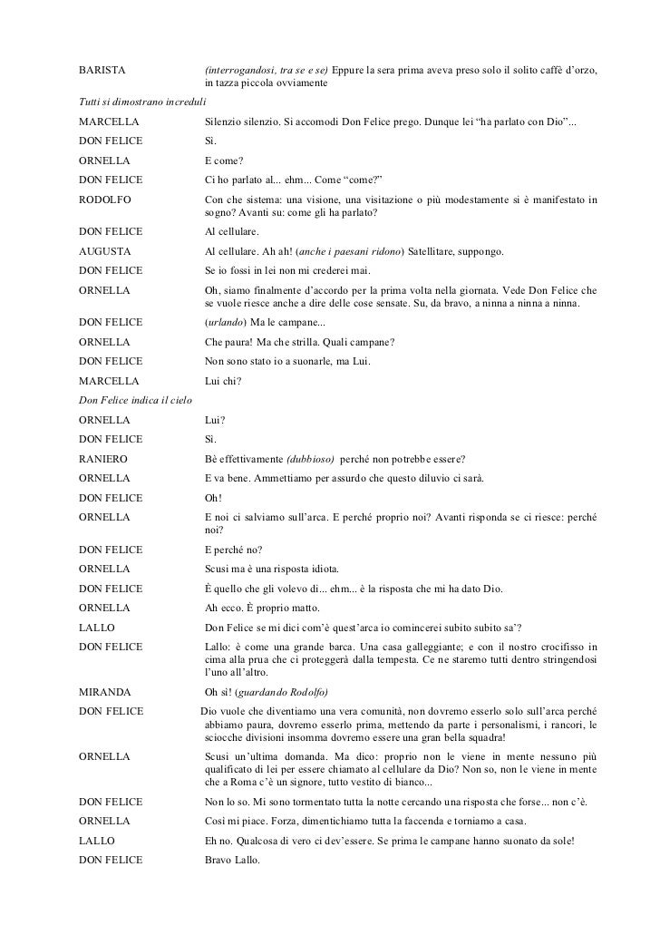 Copione Aggiungi Un Posto A Tavola Definitivo