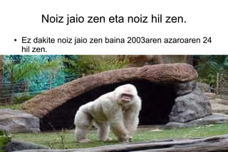 Noiz jaio zen eta noiz hil zen.
●   Ez dakite noiz jaio zen baina 2003aren azaroaren 24
    hil zen.
 