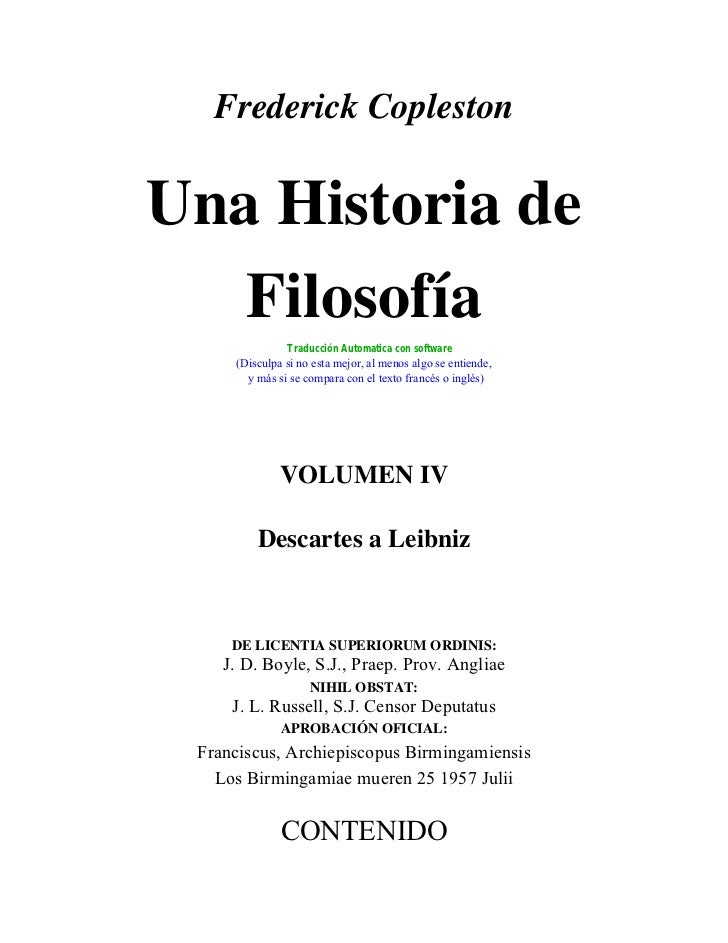 Copleston Frederick Historia De La Filosofia Iv Descartes Leibniz
