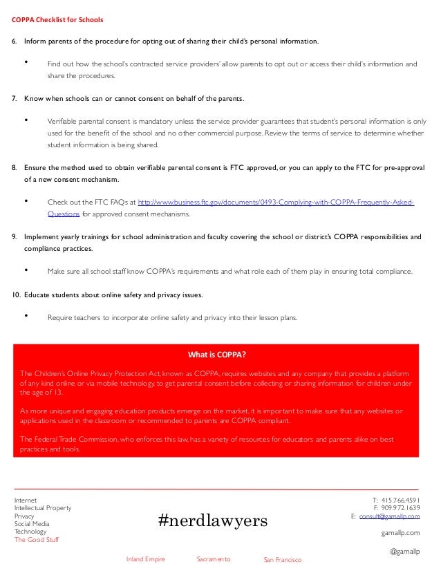 Student Privacy Rights Children’s Online Privacy Protection Act (COPPA