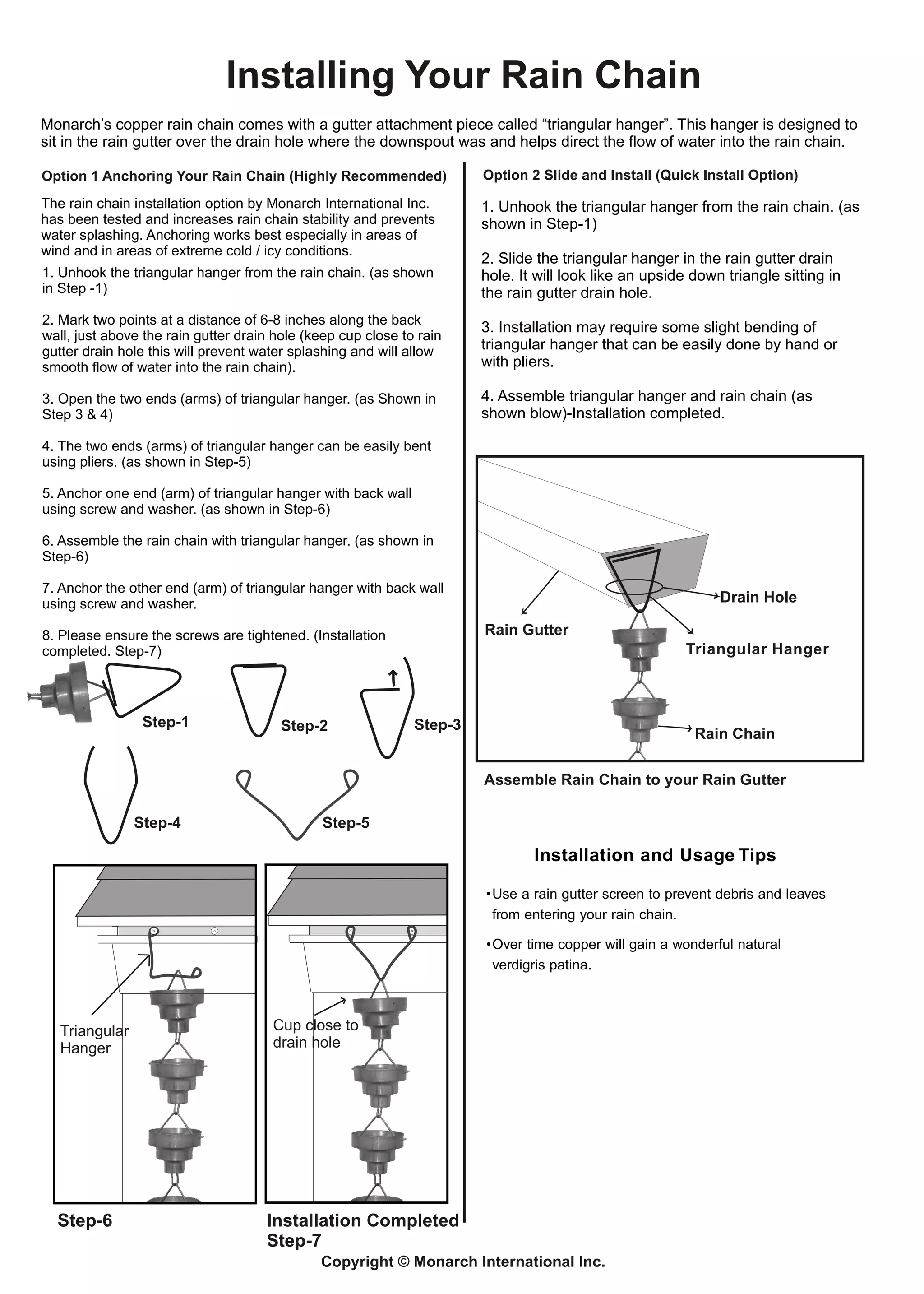 Rain chain:Copper Bamboo Rain Chain Installation Instructions | PDF