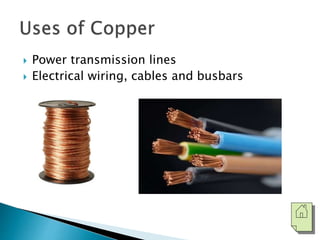  Power transmission lines 
 Electrical wiring, cables and busbars 
 