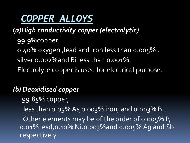 Copper and its alloys