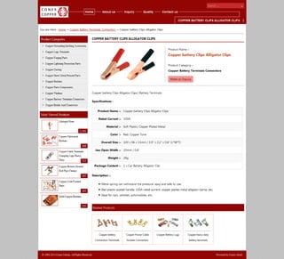 Copper battery clips alligator clips