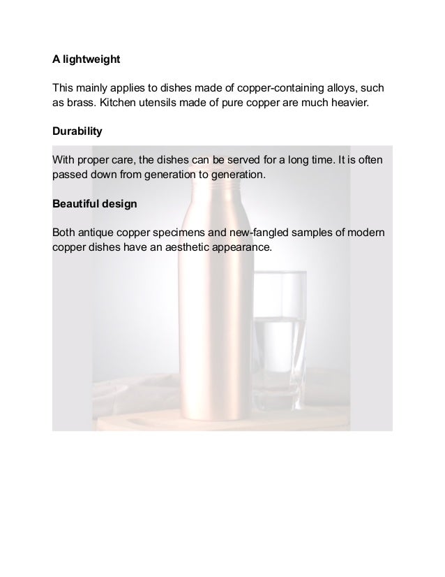 Copper bottle benefits