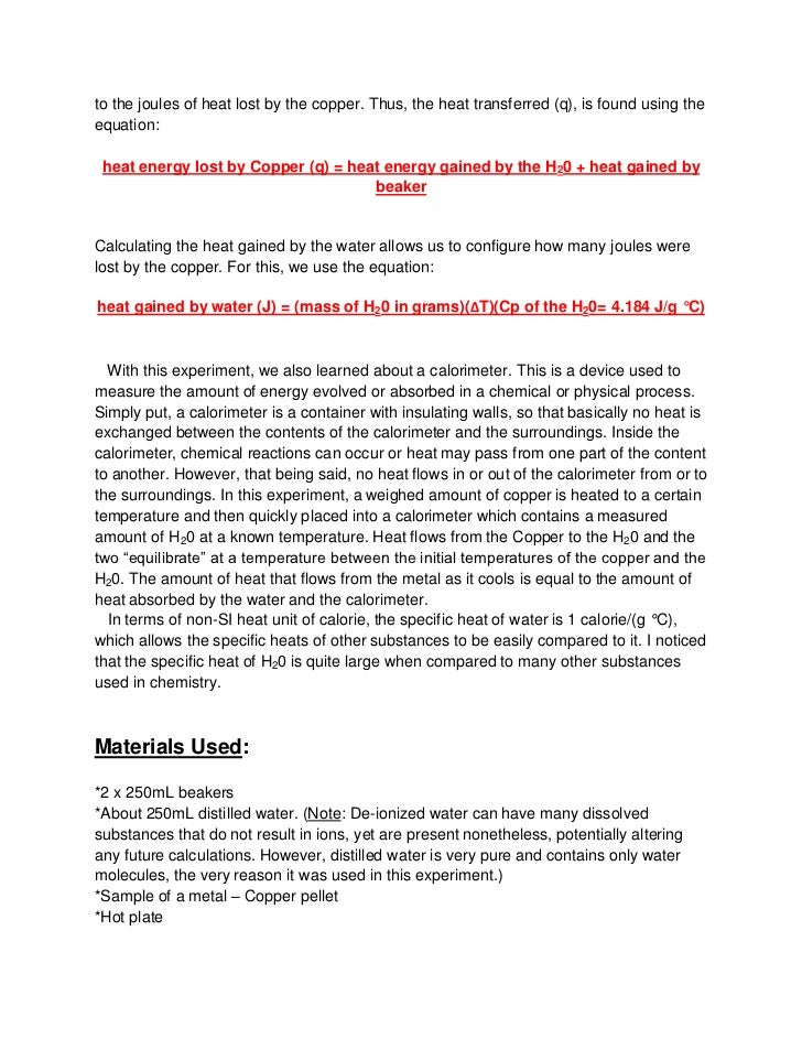 calorimetry essay Calorimetry define: calorimetry, calorimeter, isolated system state law of conservation of energy energy cannot be created or destroyed, only changed total. calorimetry essay Calorimetry define: calorimetry, calorimeter, isolated system state law of conservation of energy energy cannot be created or destroyed, only changed total.