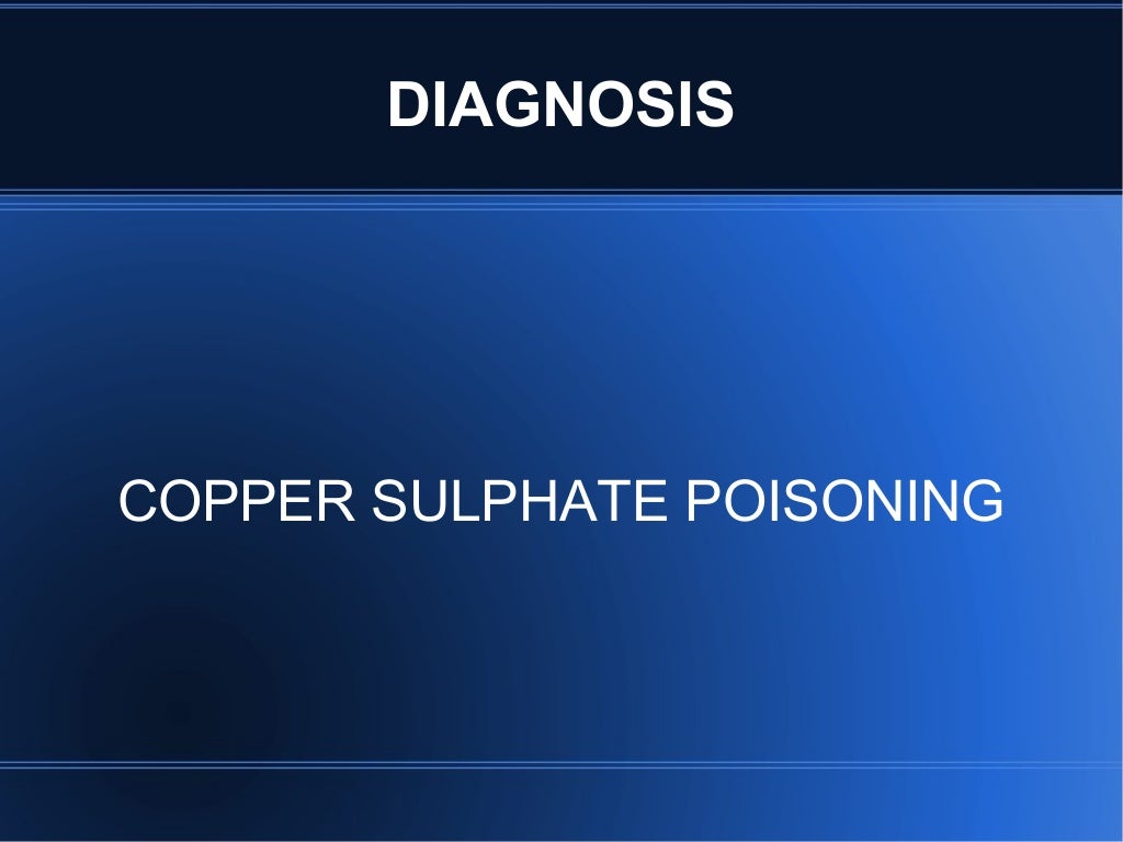 Copper sulphate poisoning