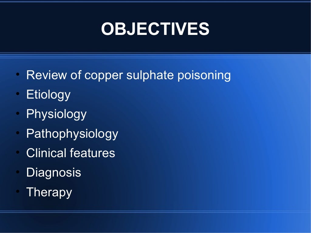 Copper sulphate poisoning