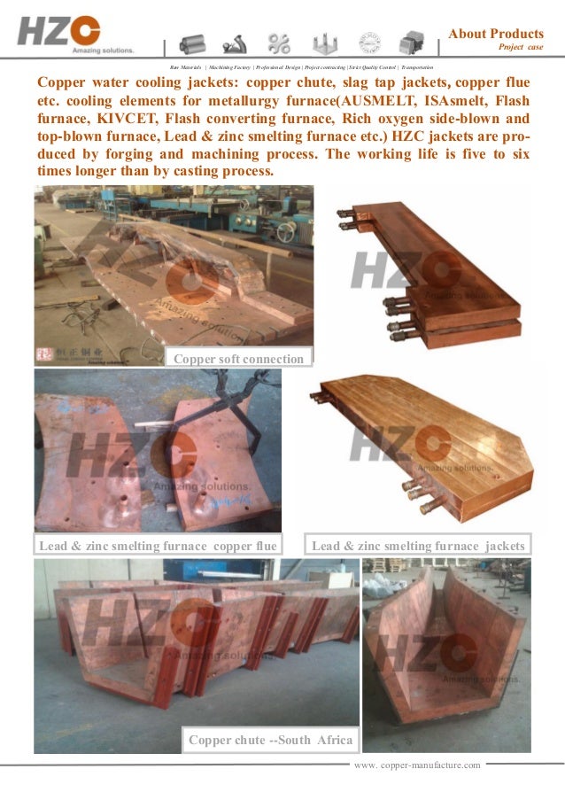 Copper water cooling jackets copper chute, slag tap jackets,copper fl…