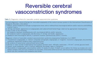 Reversible cerebral vasoconstriction syndromes 