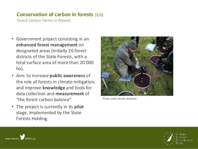 www.ieep.eu @IEEP_eu
Conservation of carbon in forests (3/6)
Forest Carbon Farms in Poland
• Government project consisting...