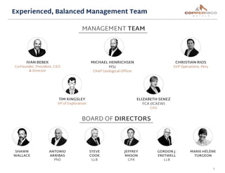 BOARD OF DIRECTORS
MANAGEMENT TEAM
3
Experienced, Balanced Management Team
IVAN BEBEK
Co-Founder, President, CEO
& Directo...