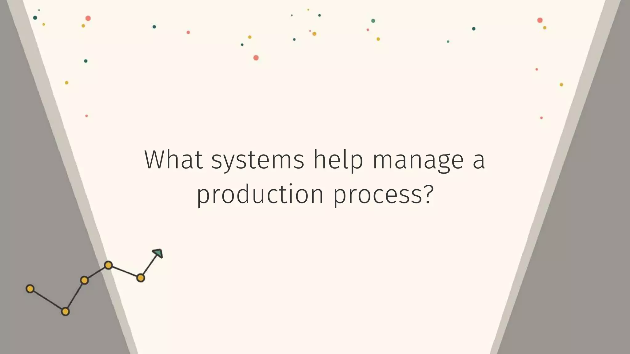 What systems help manage a
production process?
 