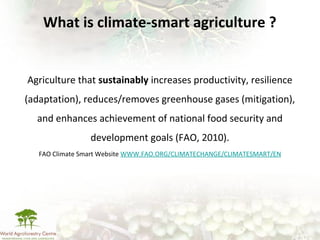 Making climate-smart agriculture must work for the poor