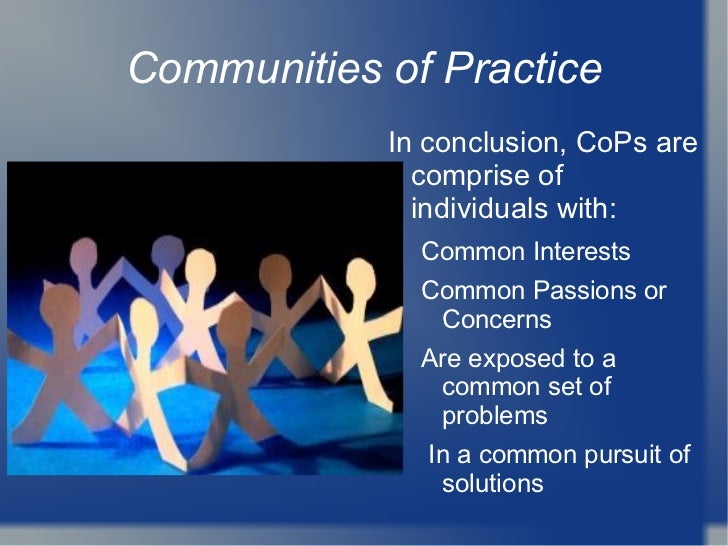 Communities of Practice Building an Understanding