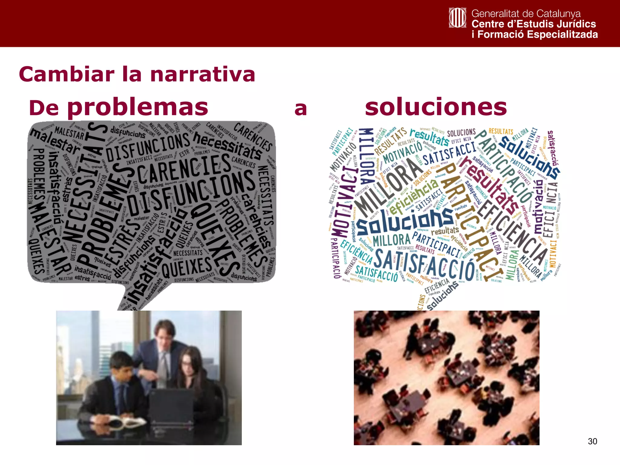 30
Cambiar la narrativa
De problemas a soluciones
 