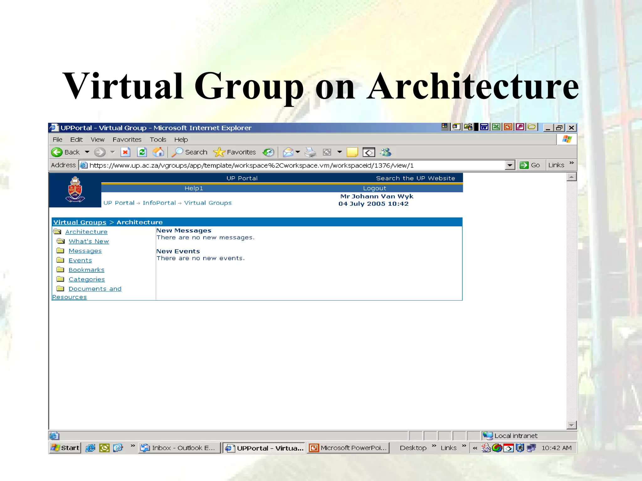 Virtual Group on Architecture

 