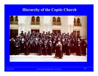 Hierarchy of the Coptic Church




June 20, 2007          An Overview of the Coptic Church – K.K. Botros   70
 