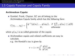 Introducing Copula to Risk Management Presentation | PDF
