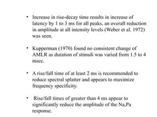 factor and application of Auditory middle latency response | PPTX