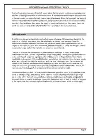 first american bank- credit default swaps