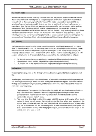 first american bank- credit default swaps