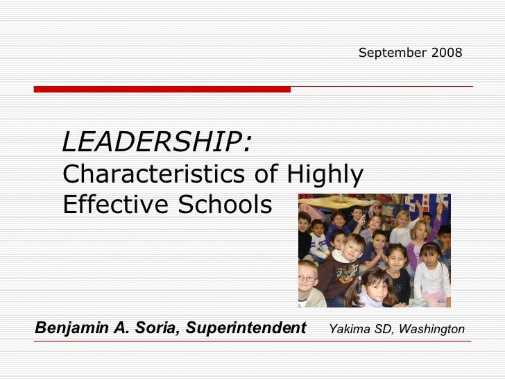 Copy Of Characteristics Of Highly Effective Schools Sept 2008