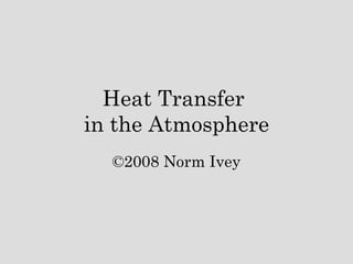 in the Atmosphere ©2008 Norm Ivey Heat Transfer  