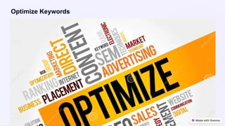 Optimize Keywords
 