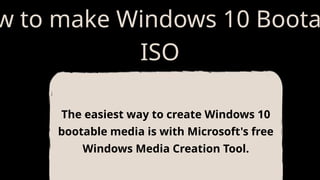 Bootable Media Image Bootable Device, ISO and WINDOWS Presentation | PPTX