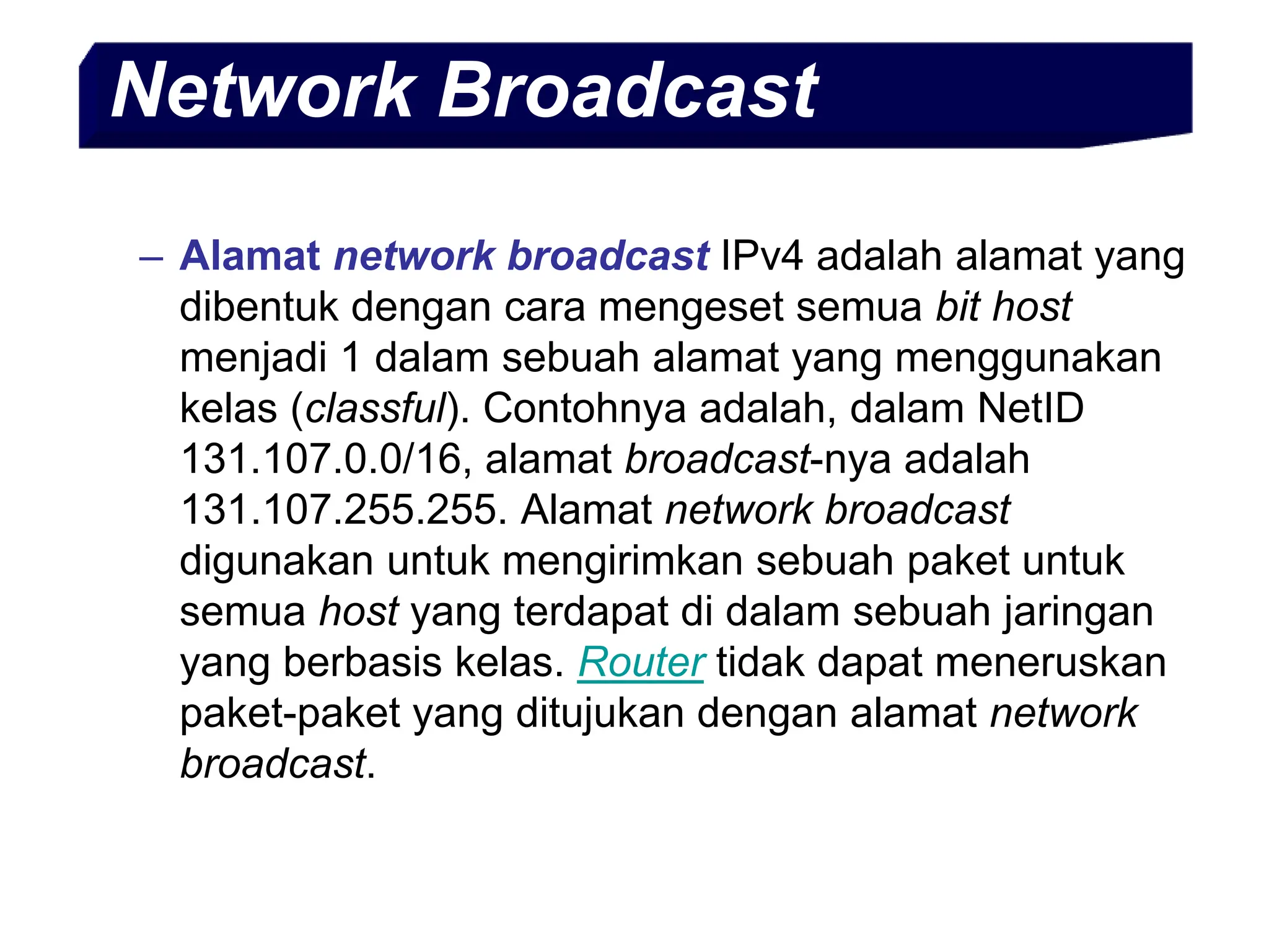 penjelasan menegenai ip adress dalam jaringan | PPT