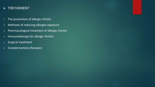 MANAGEMENT OF ALLERGIC RHINITIS | PPTX