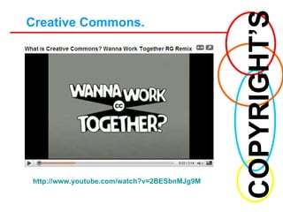 COPYRIGHT’S Creative Commons. http://www.youtube.com/watch?v=2BESbnMJg9M 