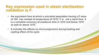 F0 Value Calculation steam sterilization validation | PPTX