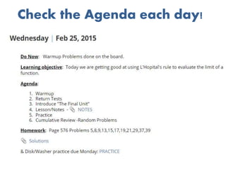 Check the Agenda each day!
 