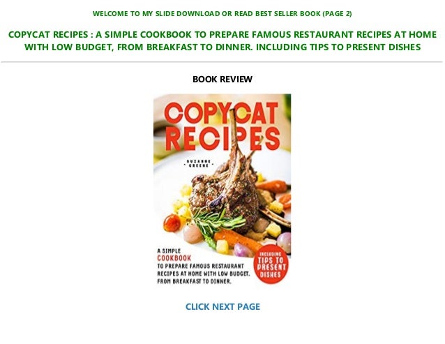 Download In Pdf Copycat Recipes A Simple Cookbook To Prepare Famou