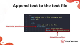 Append text to the text ﬁle
 