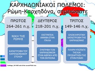ΚΑΡΧΗΔΟΝΙΑΚΟΙ ΠΟΛΕΜΟΙ:ΚΑΡΧΗΔΟΝΙΑΚΟΙ ΠΟΛΕΜΟΙ:
Ρώμη-Καρχηδόνα, σημειώσατεΡώμη-Καρχηδόνα, σημειώσατε
11
 