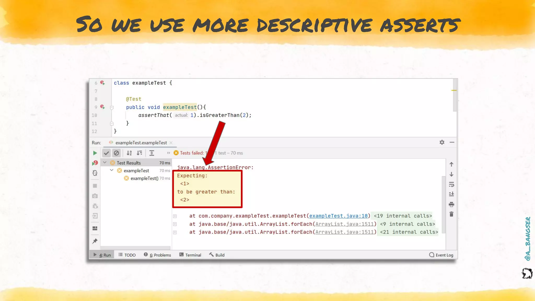 @a_bangser
So we use more descriptive asserts
 